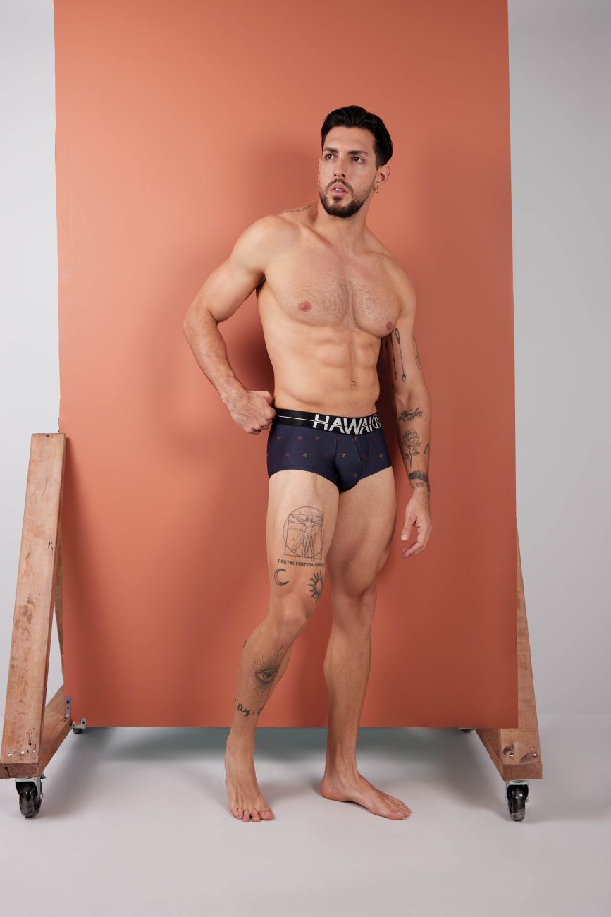 HAWAI 42530 Bedruckter Mikrofaser-Slip, Farbe Blau