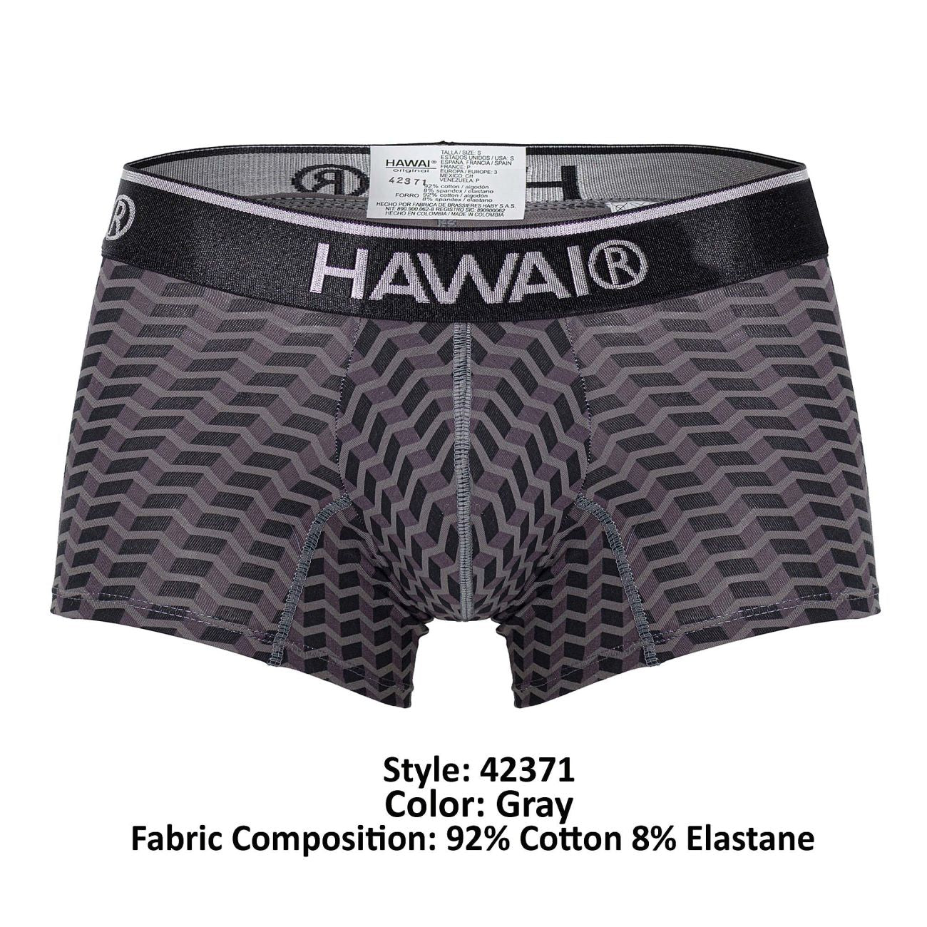 HAWAI 42371 Bedruckte Badehose Farbe Grau