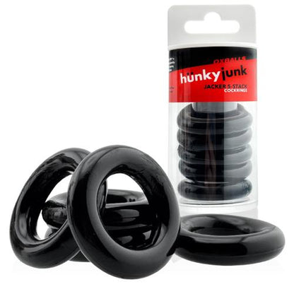 HÜNKYJUNK Anneaux péniens empilables Jacker 5 pour hommes - Noir