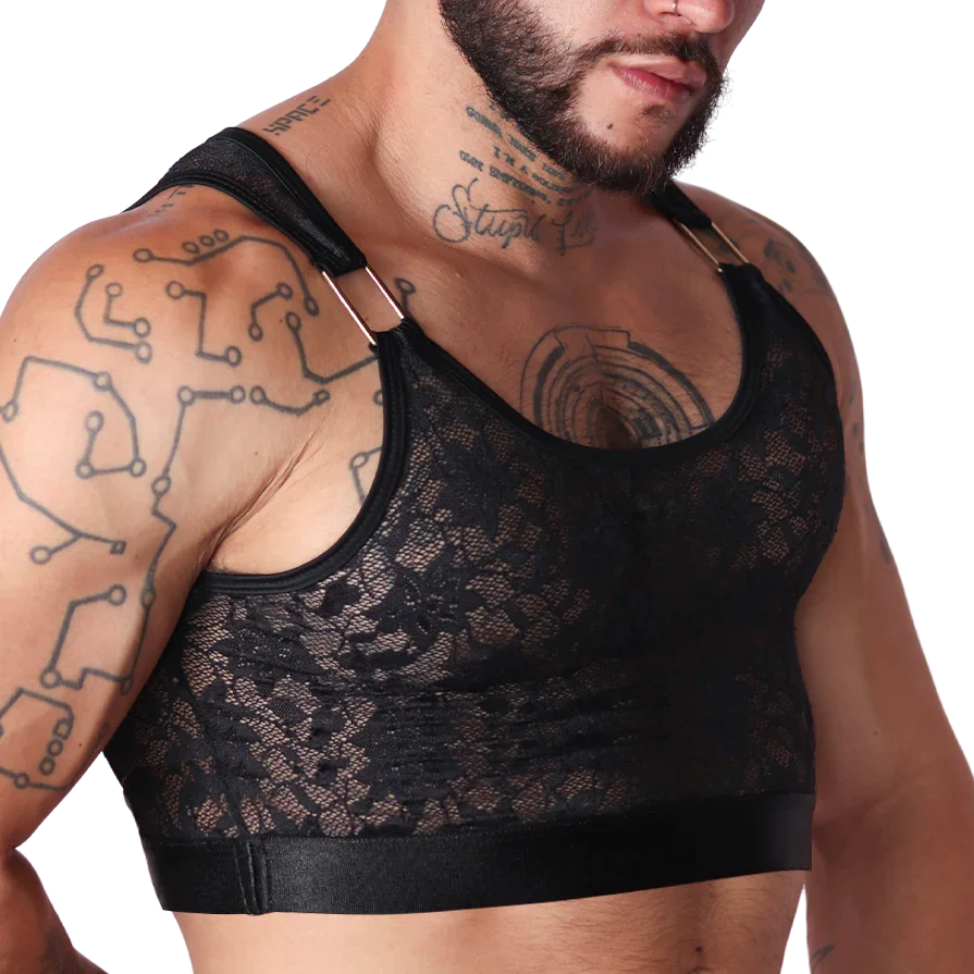 Gigo Illusion Black Crop Top
