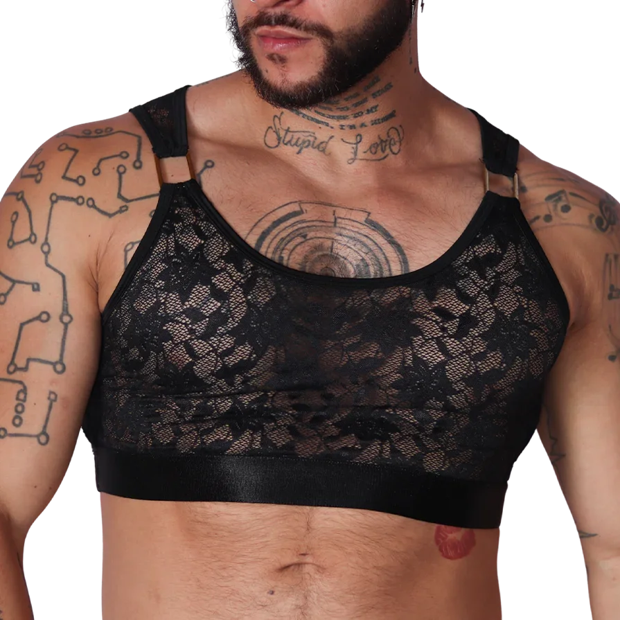 Gigo Illusion Black Crop Top