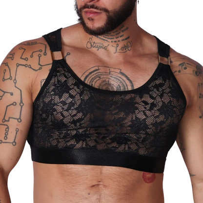 Gigo Illusion Black Crop Top