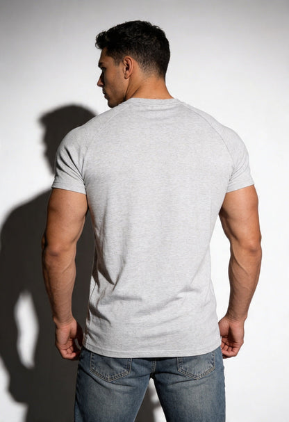 Jed North Men's V Neck Muscle-Fit T-Shirt - Light Gray
