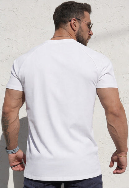 Jed North Men's V Neck Muscle-Fit T-Shirt - White