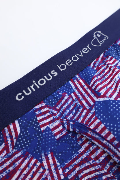 Curious Beaver Men's Boxer Briefs - USA Flag