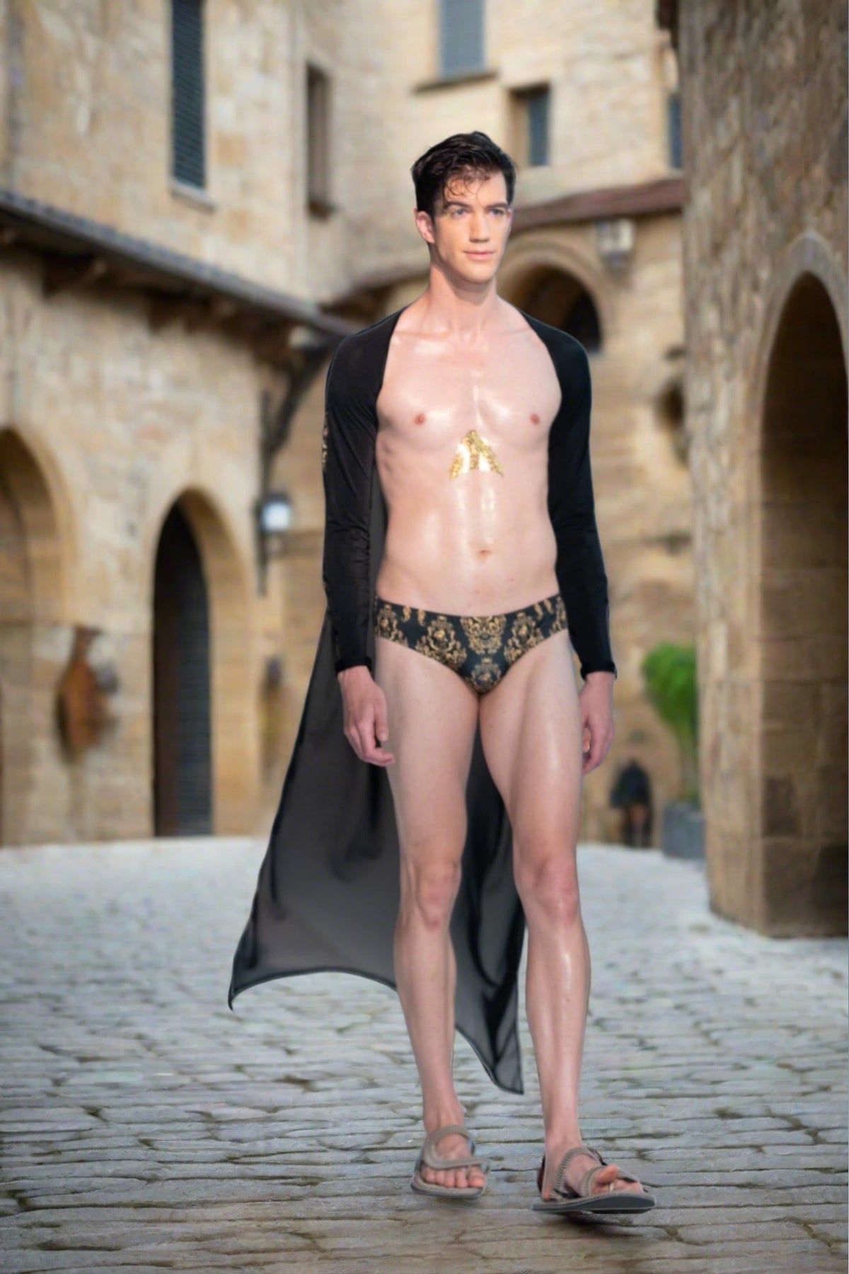 Maris Equi Gold Baroque Men's Swim Briefs