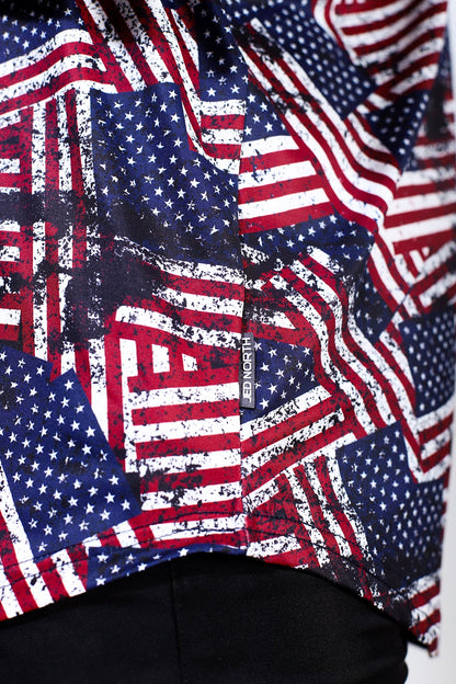 Jed North Men's Graphic Muscle Stringer - USA Flag