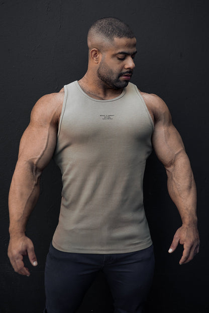 Jed North Men's Ribbed Muscle Tank Top - Khaki