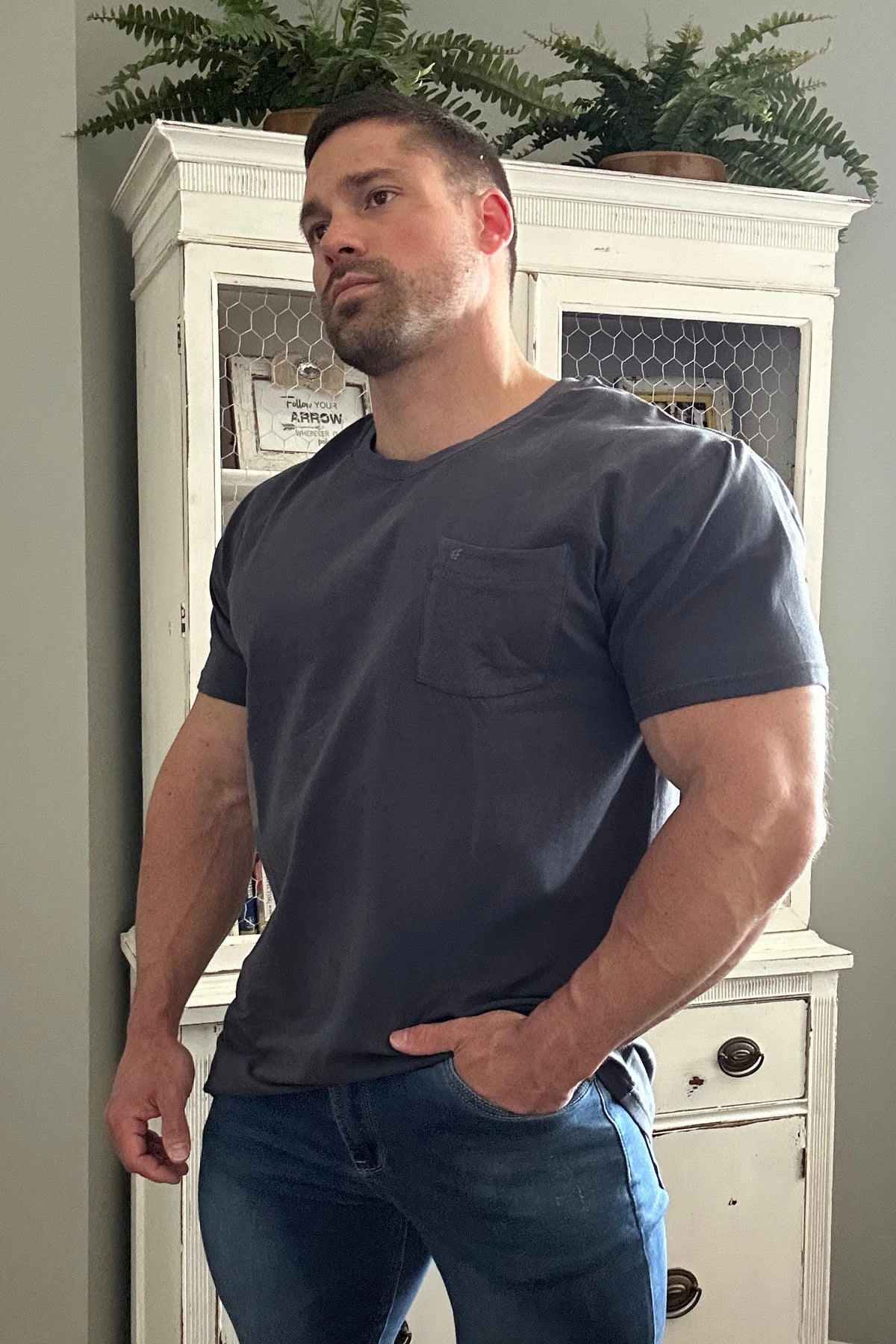 Jed North Men's Classic Premium Pocket T-Shirt - Dark Gray