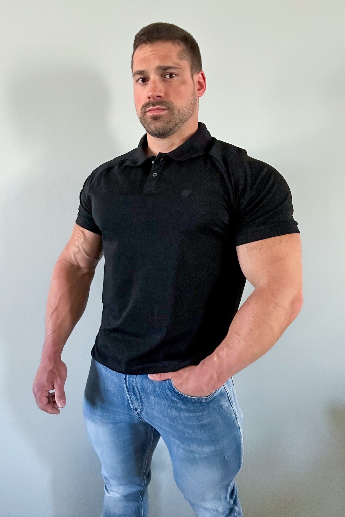Jed North Men's Muscle Fit All-Day Polo T-Shirt - Onyx Black