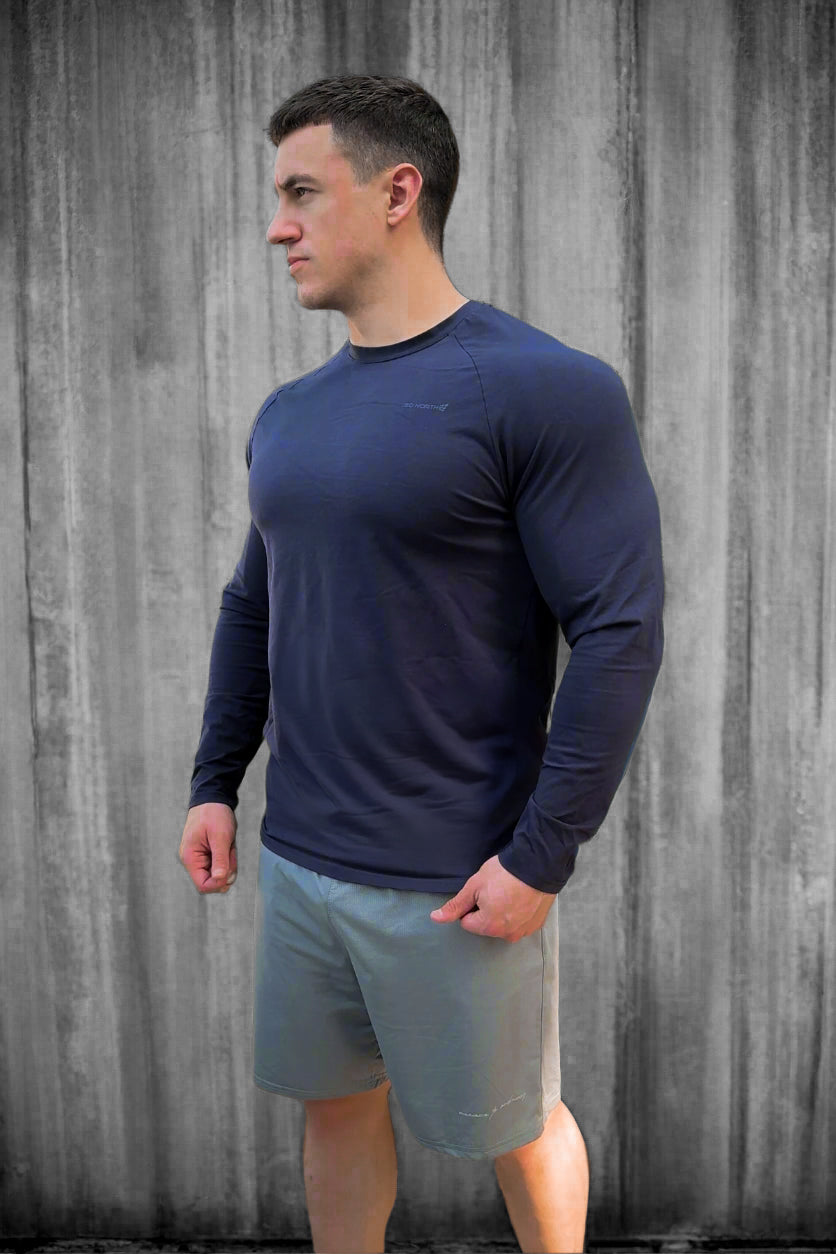 Jed North Men's Titan Muscle-Fit Long Sleeve T-Shirt - Navy