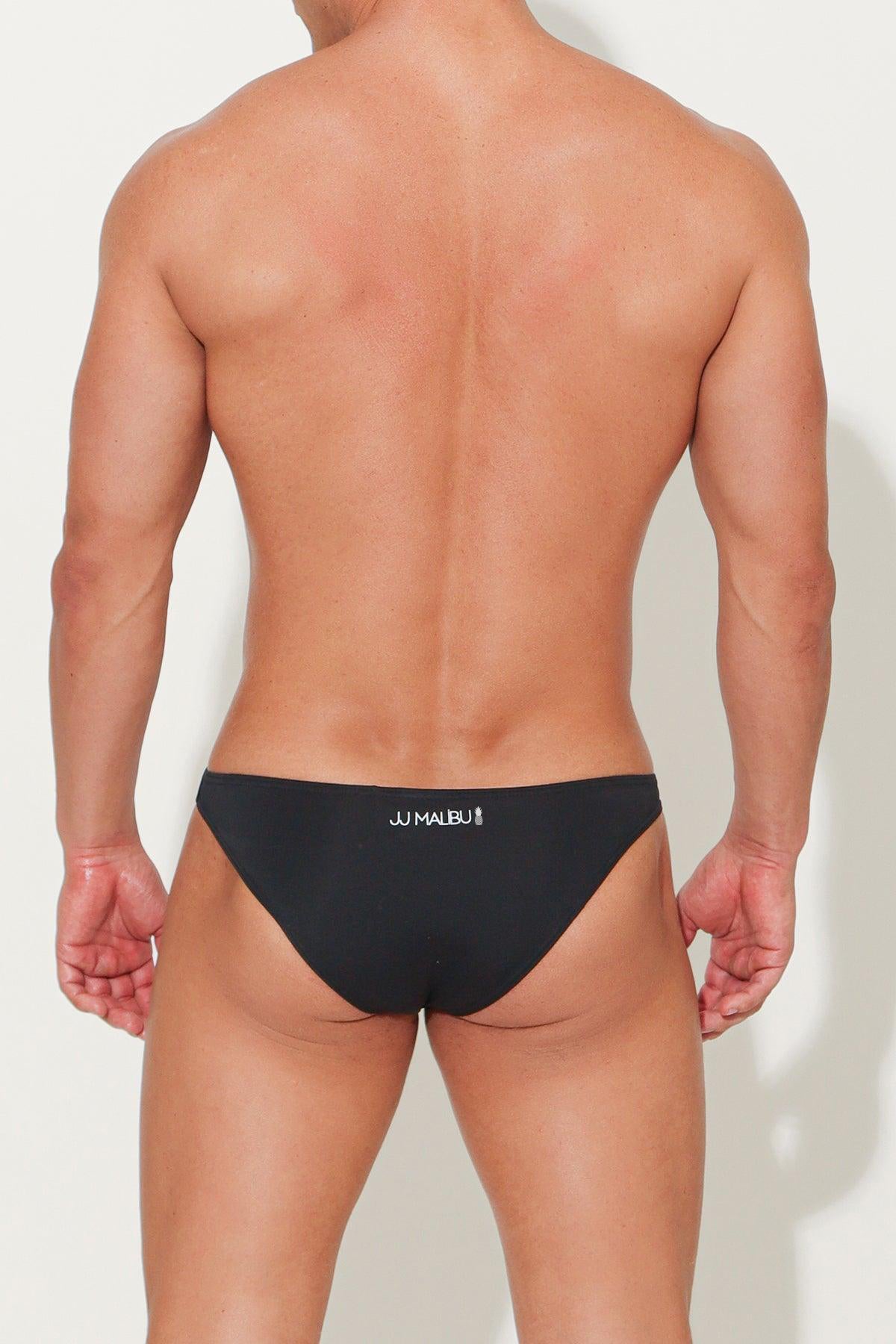 JJ Malibu Men's Renaissance Low-Cut Swim Bikini Briefs for Men - Black