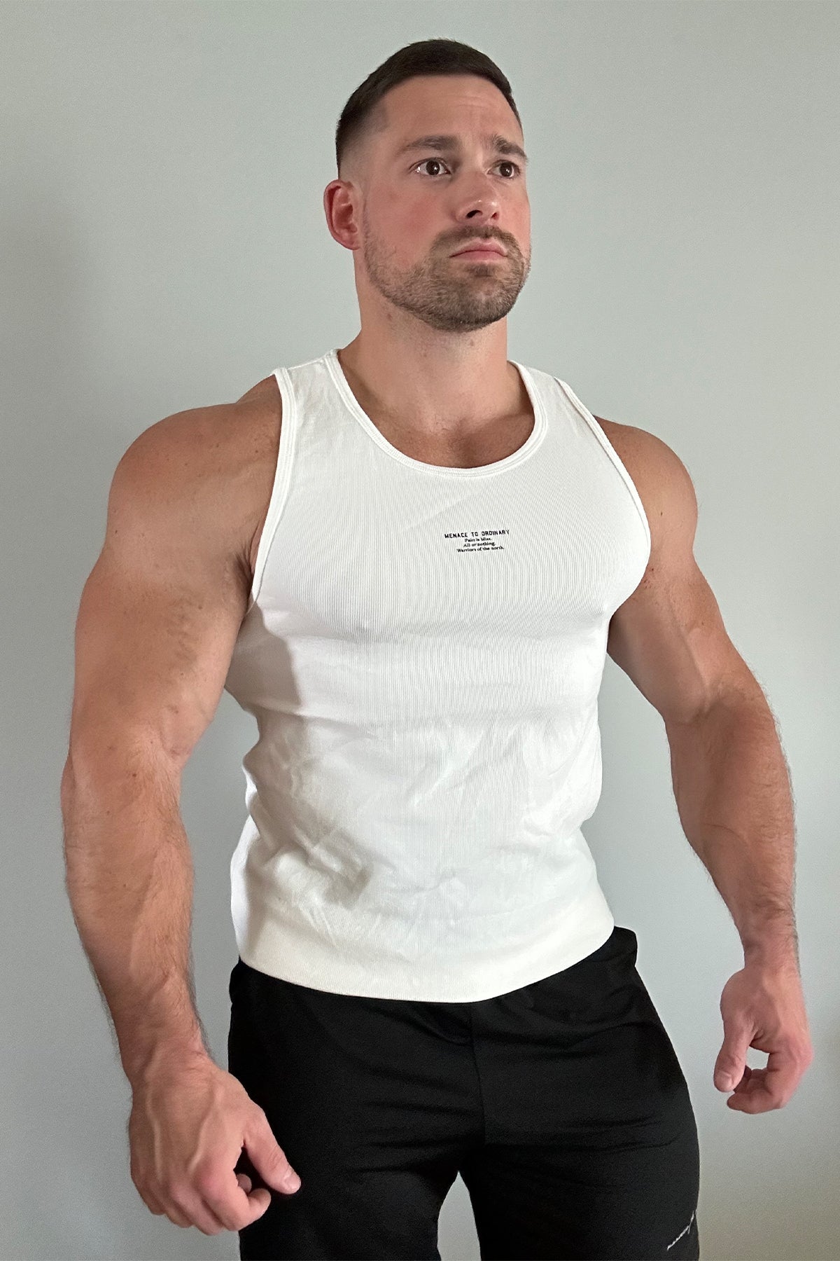 Jed North Men's Ribbed Muscle Tank Top - White
