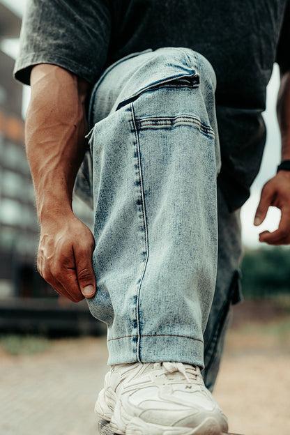 Jed North Men's Men's Vintage Loose-Fit Jeans - Washed Navy