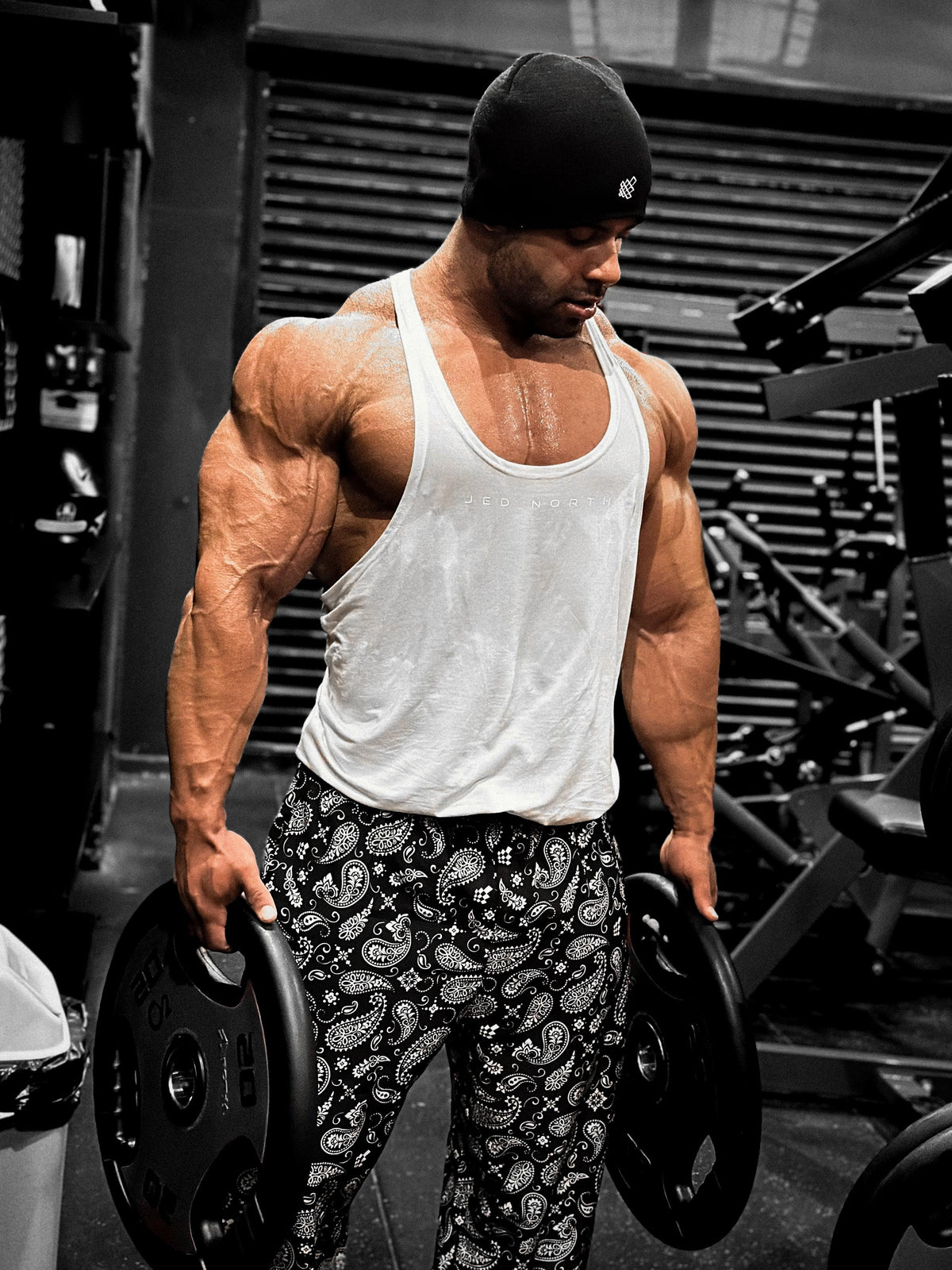 Jed North Men's Classic Bodybuilding Racerback Stringer -  Off White