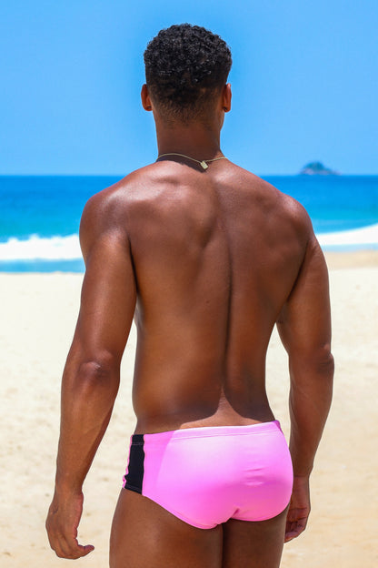 CA-RIO-CA Recorte Rosa - Sunga de bain unie pour homme - Mode de plage pour hommes