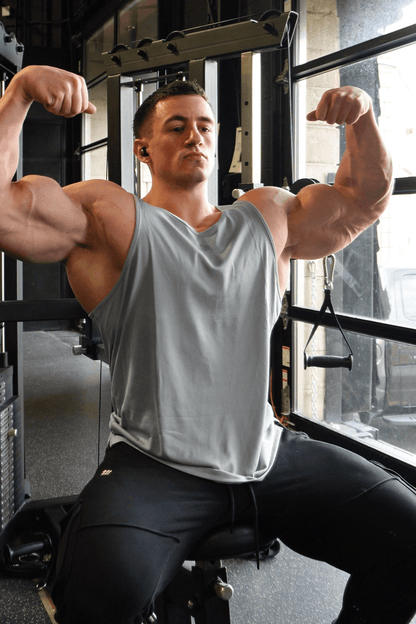 Jed North Men's Alpha Microfiber Fast-Dry Gym Tank Top - Polar Silver