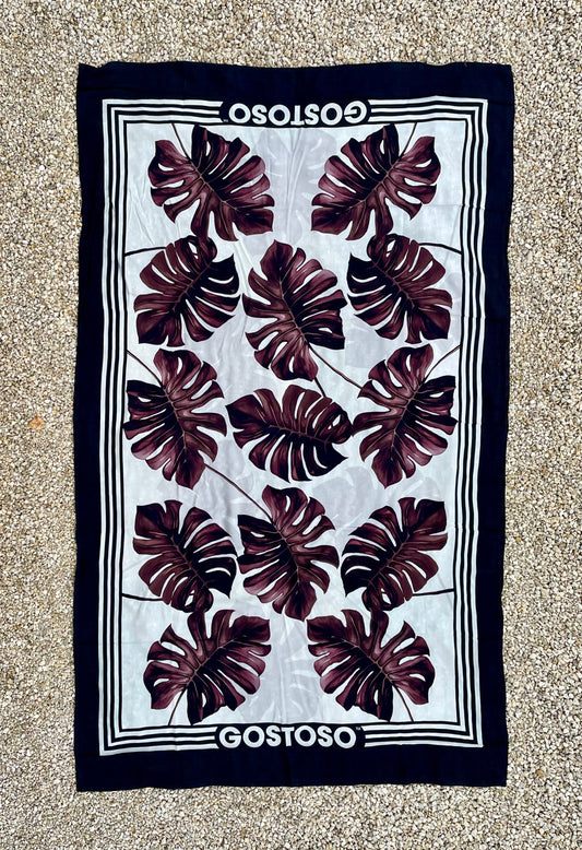 CA-RIO-CA Gostoso Monstera Canga de Praia- Brazilian Beach Towel (Sarong / Pareo)