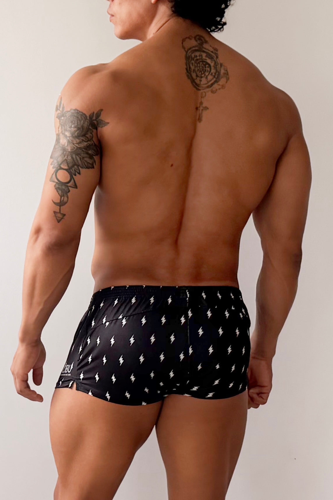 JJ Malibu Men's Stretch-It 2" Athletic Short Shorts - Lightning Bolts