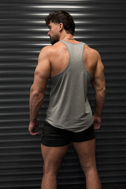 Jed North Men's Performance Max Bodybuilding Stringer  - Heather Gray