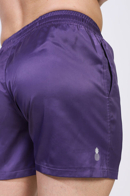 JJ Malibu Men's ShimmerFlex Active Shorts - Plum
