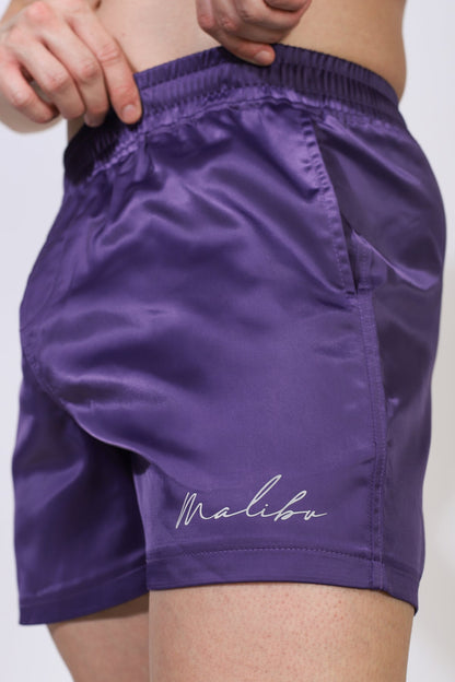 JJ Malibu Men's ShimmerFlex Active Shorts - Plum