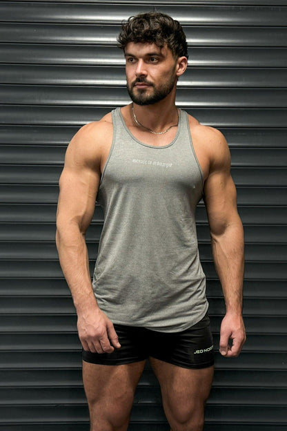 Jed North Men's Performance Max Bodybuilding Stringer  - Heather Gray