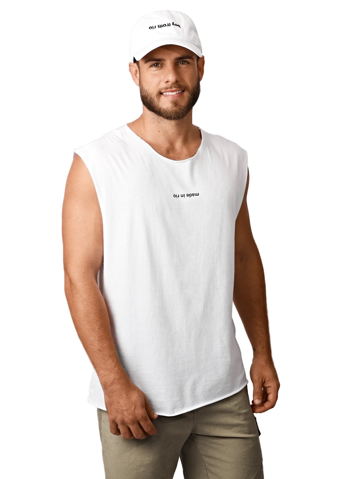 CA-RIO-CA made in rio (Flip) – Ärmelloses Baumwoll-T-Shirt für Herren