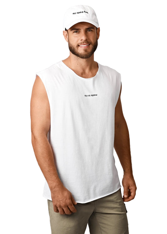 CA-RIO-CA made in rio (flip) - Men's Cotton Sleeveless T-Shirt