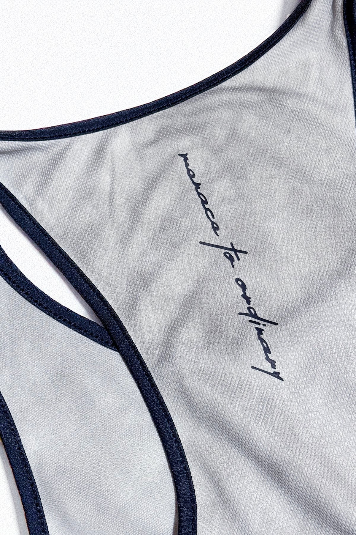 Jed North Men's Fast-Dry Bodybuilding Workout Stringer - Dusted White w/ Navy