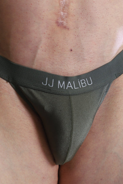 JJ Malibu Men's Deep Back V Jockstrap - Olive