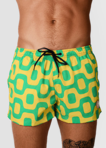 CA-RIO-CA GREEN & YELLOW PAVEMENT - Italian Shorts
