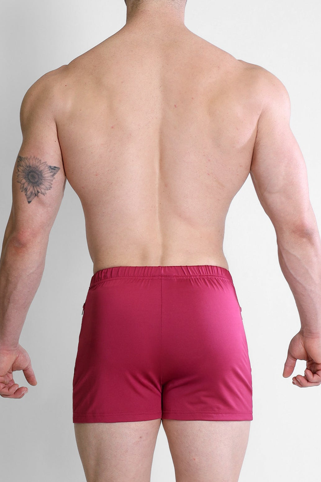 JJ Malibu Men's Karma 2" Short Shorts with Zipper Pockets - Magenta