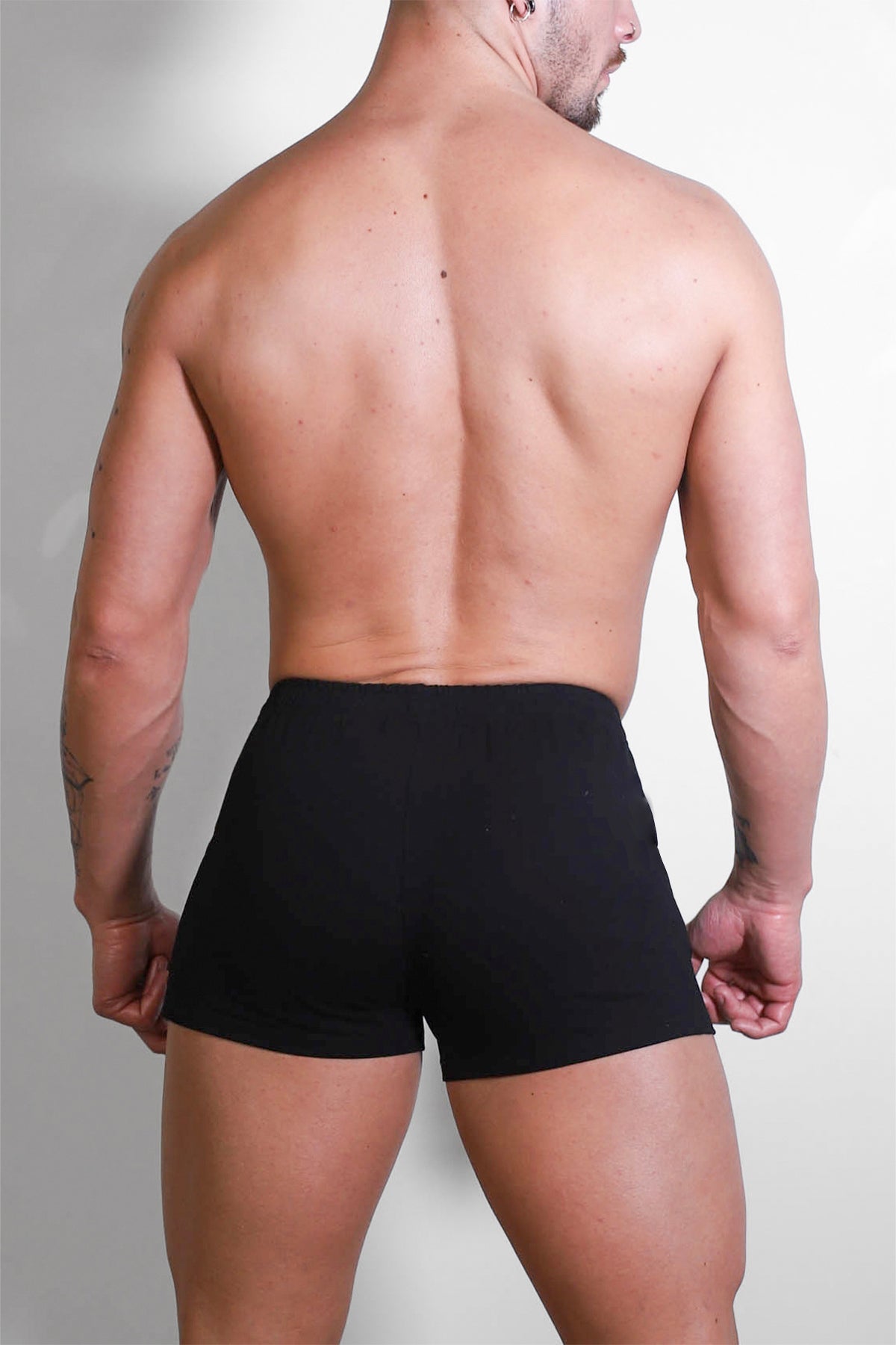 JJ Malibu Men's Varsity 2" Short Shorts with Zipper Pocket  - Midnight Black