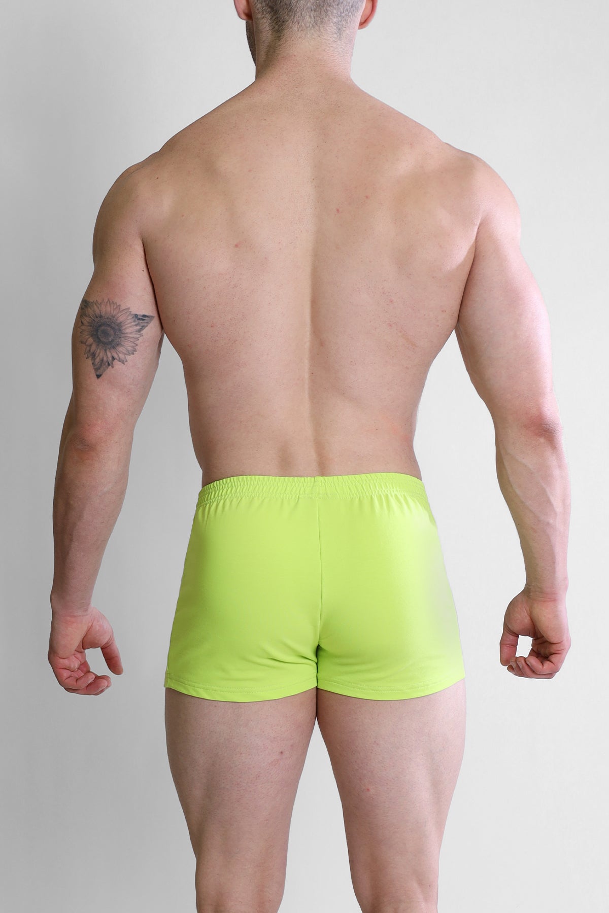 JJ Malibu Men's Varsity 2" Short Shorts with Zipper Pocket  - Neon Yellow