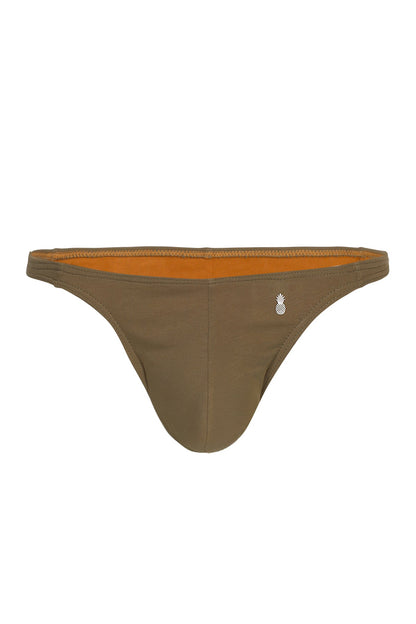 JJ Malibu Men's Cheeky Classic G-String Thong - Army Green