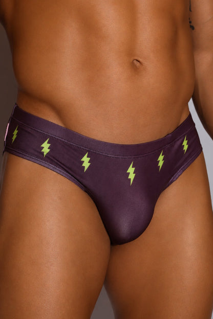 JJ Malibu Men's Wet-N-Wild Swim Briefs - Maroon Lightning