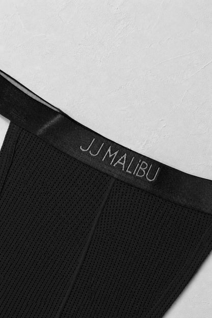 JJ Malibu Men's Now-or-Never Mesh Thong - Black Licorice