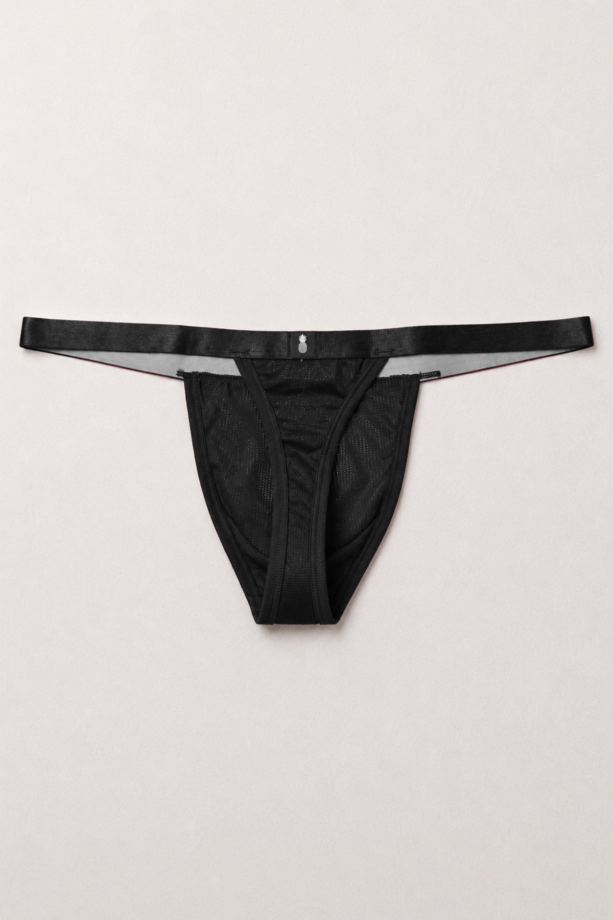 JJ Malibu Men's Now-or-Never Mesh Thong - Black Licorice