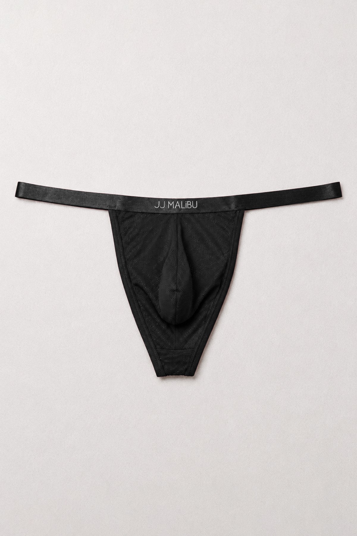 JJ Malibu Men's Now-or-Never Mesh Thong - Black Licorice