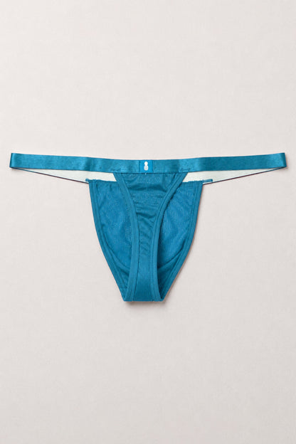 JJ Malibu Men's Now-or-Never Mesh Thong - Bold Blue