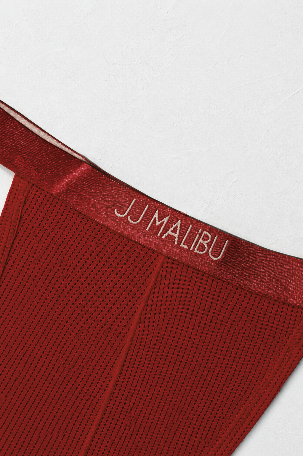 JJ Malibu Men's Now-or-Never Mesh Thong - Cherry