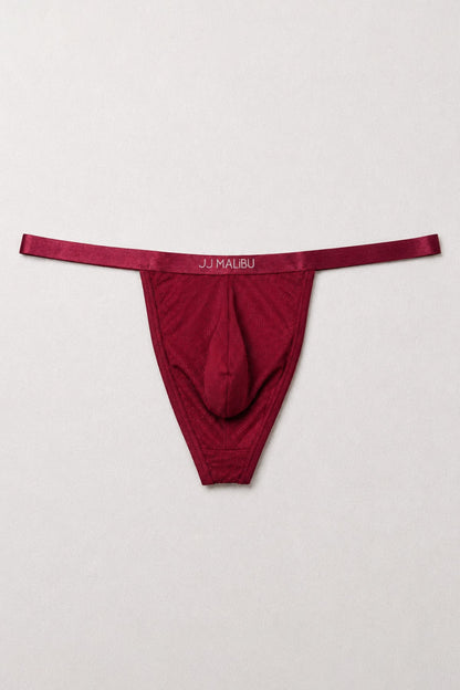 JJ Malibu Men's Now-or-Never Mesh Thong - Cherry