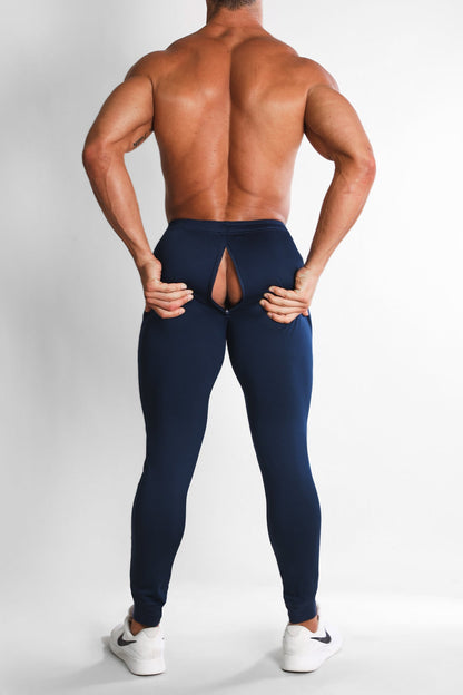 JJ Malibu Men's Peek-A-Boo Joggers - Navy