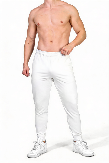 JJ Malibu Men's Peek-A-Boo Joggers - White