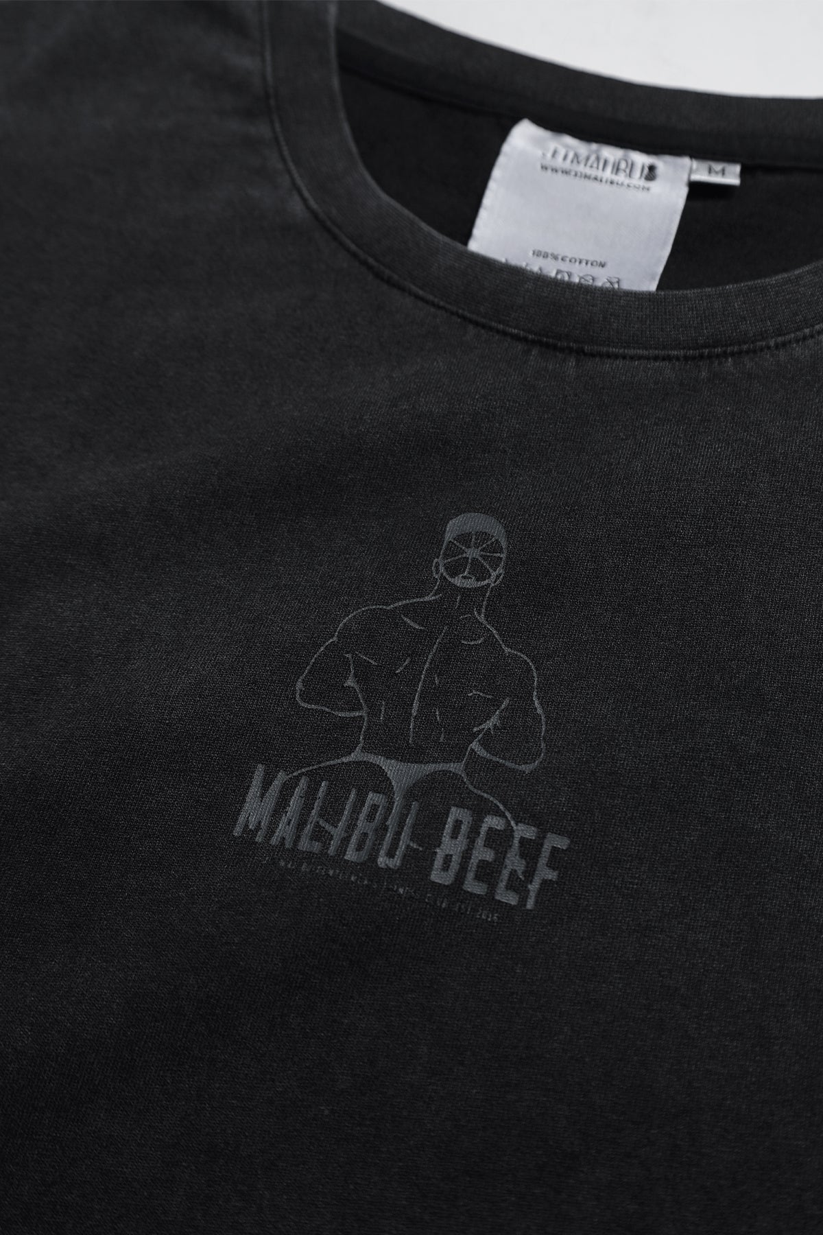 JJ Malibu Men's Vintage-Washed Drop-Shoulder Crop Tee - Beefcake