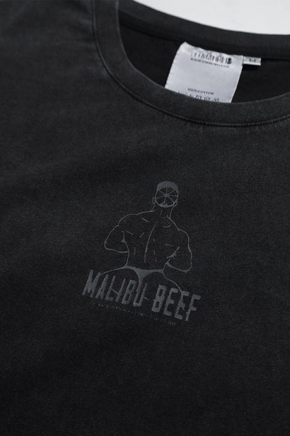 JJ Malibu Men's Vintage-Washed Drop-Shoulder Crop Tee - Beefcake