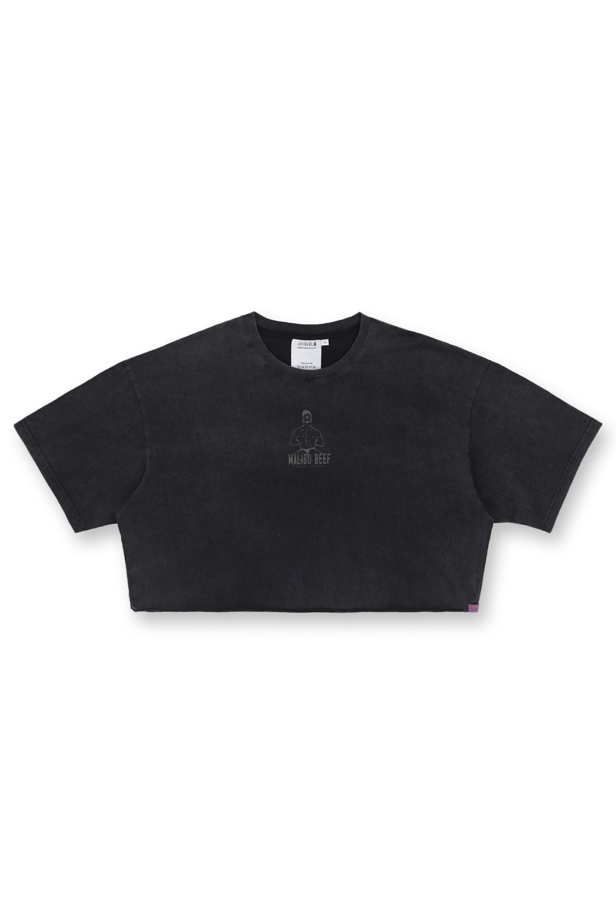 JJ Malibu Men's Vintage-Washed Drop-Shoulder Crop Tee - Beefcake
