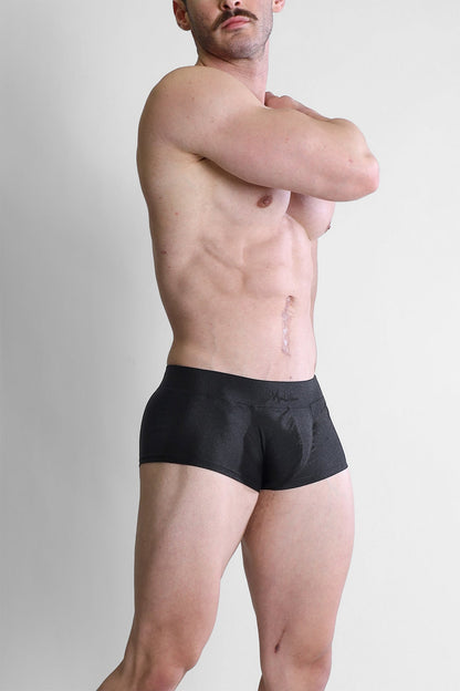 JJ Malibu Men's Dynamic Sheen Boxer Briefs - Midnight Black