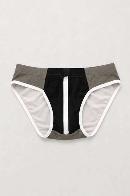 JJ Malibu Men's Unzip Me Swim Briefs - Espresso